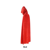 Yidouxian Halloween Velvet Cloak Cape Hooded Medieval Costume Witch Wicca Vampire Halloween Costume Full Length Dress Coats 5 Colors