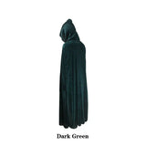 Yidouxian Halloween Velvet Cloak Cape Hooded Medieval Costume Witch Wicca Vampire Halloween Costume Full Length Dress Coats 5 Colors