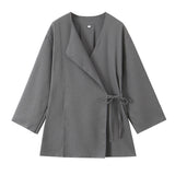 Yidouxian Spring Kimono Cross Coat 6078572 Casual Pants 5057572