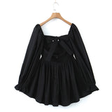 Yidouxian And Winter New Three-Dimensional Steel Trap Chest Pleated Back Long-Sleeved Dress