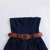 Yidouxian Spring Dress With Belt And Denim Breast 6164072