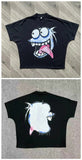 Yidouxian Men's T-Shirts Blutosatire Billdog Oversized T-Shirts Personalized Print High-Collar Sports Couples Short Sleeves