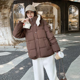 A Color Bread Suit Hooded Korean Version Cotton-Padded Clothes Female Loose Winter Thick Fashionable Versatile Warm Coat Temperament Tide