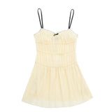 Yidouxian Spring Style Small Bow Decorated With Texture Slim Suspender Dress 7200304