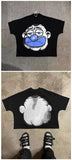 Yidouxian Men's T-Shirts Blutosatire Billdog Oversized T-Shirts Personalized Print High-Collar Sports Couples Short Sleeves