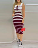 Yidouxian Independent Station Popular Style 2024 New Women's Striped Dress Women's Dress