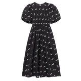 Yidouxian New Embroidered Bubble Sleeve Poplin Dress With Waist Length 7901865