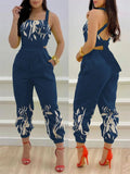 Yidouxian New Independent Station Fashion Strap Popular Style Positioning Printed Jumpsuit Stock