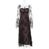 Yidouxian Pure Wants To Show Chest Lace A Dress Autumn New Literary Retro Style Dress Girl