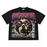 Yidouxian New Gothic Funny Street Trend Hip-Hop Printed High Street Casual Men's And Women's Short-Sleeved Round-Necked T-Shirts