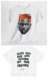 Yidouxian Men's T-Shirts Harajuku Vintage Cartoon Printed Round-Neck T-Shirts Men Y2K American Street Fashion