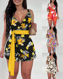 Yidouxian Independent Station Spring And Summer New Printed Belt Shorts Set In Stock