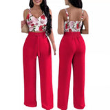 Yidouxian Independent Station Spring And Summer New Fashion Printing Suspenders To Attract 2-Piece Sets Of Trousers