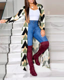 Yidouxian Autumn And Winter Women's Wear New Long-Sleeved Printing Long-Style Leisure Long-Style Coat