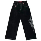 Yidouxian Baggy Jeans Y2K Hip-Hop Street Men's Casual Wide-Legged Jeans