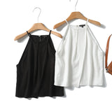 Yidouxian Spring Style Elegant Holiday Style Sling Sleeveless Shirt