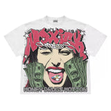 Yidouxian New Gothic Funny Street Trend Hip-Hop Printed High Street Casual Men's And Women's Short-Sleeved Round-Necked T-Shirts