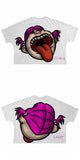 Yidouxian Men's T-Shirts Harajuku Vintage Cartoon Printed Round-Neck T-Shirts Men Y2K American Street Fashion