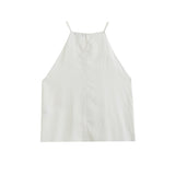 Yidouxian Spring Style Elegant Holiday Style Sling Sleeveless Shirt