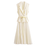 Yidouxian New Pleated Vest Dress 3897166