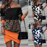 Yidouxian Independent Station Autumn And Winter New Style Shoulder Fashion Printed Dress In Stock