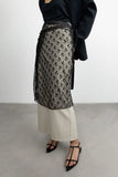 Yidouxian Multi-Layer New Trend, Fashion, Irregular Bandage, Minority Design, Black-And-White Full-Length Dress With Sequins