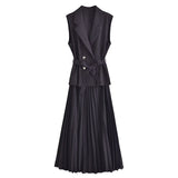 Yidouxian New Pleated Vest Dress 3897166