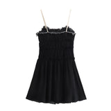 Yidouxian Spring Style Small Bow Decorated With Texture Slim Suspender Dress 7200304