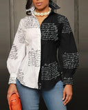 Yidouxian Independent Station New Fashionable Printed Ladies' Long-Sleeved Shirts From Stock