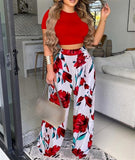 Yidouxian Independent Station Popular Style Summer New Women's Wear Two-Piece Set Of Printed Vest Trousers Children