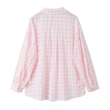 Yidouxian New Large Plaid Long-Sleeved Loose Version Shirt 1971060