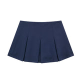 Yidouxian New Wide-Pleated Solid Color Fashionable Short Skirt 7385524