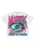 Yidouxian New Gothic Funny Street Trend Hip-Hop Printed High Street Casual Men's And Women's Short-Sleeved Round-Necked T-Shirts