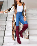 Yidouxian Autumn And Winter Women's Wear New Long-Sleeved Printing Long-Style Leisure Long-Style Coat