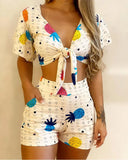 Yidouxian New Independent Station Fashion Style Sexy Fashion Printing 2-Piece Set