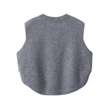 Yidouxian 2024 Short Button Knitted Vest Women's Vest