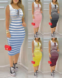 Yidouxian Independent Station Popular Style 2024 New Women's Striped Dress Women's Dress