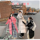 And Long Down Cotton-Padded Clothes Female Winter 2024 New Knee Students Loose And Thick Cotton-Padded Jacket Coat Bread Clothes