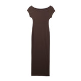 Yidouxian New Fitting Solid Color Medium And Long Version Knitted Dress 2335175