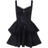 Yidouxian Summer 2024 New Style Short Skirt Slim Temperament Pure Black Sling Pure Desire Dress Woman