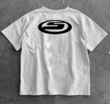 Yidouxian Men's T-Shirts Retro Portraits Print Short-Sleeved T-Shirts Y2k Gothic Harajuku Hip-Hop Couple Relaxed