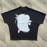 Yidouxian Men's T-Shirts Blutosatire Billdog Oversized T-Shirts Personalized Print High-Collar Sports Couples Short Sleeves