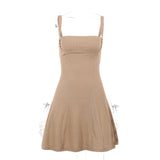 Yidouxian Show Chest A Dress Summer New Ins Gentle Lady Style Solid Color Short Skirt Girl