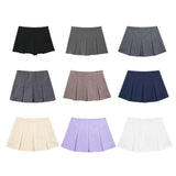 Yidouxian New Wide-Pleated Solid Color Fashionable Short Skirt 7385524