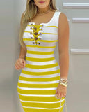 Yidouxian Independent Station Popular Style 2024 New Women's Striped Dress Women's Dress