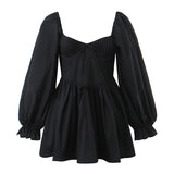 Yidouxian And Winter New Three-Dimensional Steel Trap Chest Pleated Back Long-Sleeved Dress