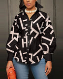 Yidouxian Independent Station New Fashionable Printed Ladies' Long-Sleeved Shirts From Stock