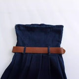 Yidouxian Spring Dress With Belt And Denim Breast 6164072