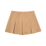 Yidouxian New Wide-Pleated Solid Color Fashionable Short Skirt 7385524