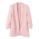 Yidouxian Spring Style Pleated Sleeve Sag Urban Leisure Candy Color Women's Suit Coat